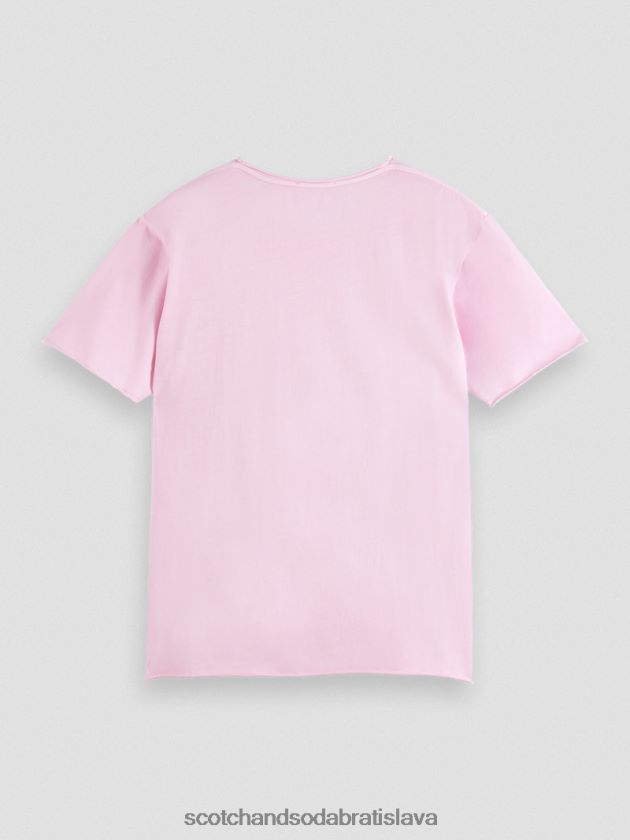 muži oblečenie kamenná ružová Scotch & Soda uvoľnené tričko so syrovým okrajom 4ZV00D387