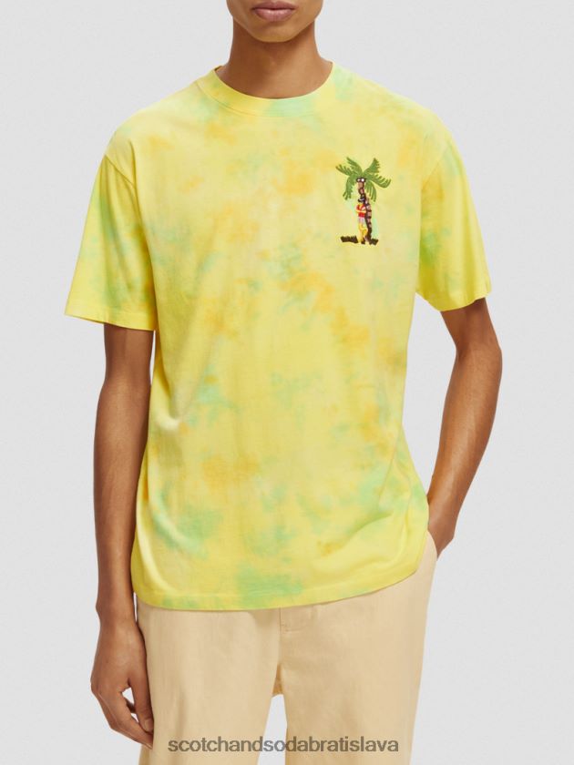 muži oblečenie žltá farba na kravaty Scotch & Soda vyšívané tričko s vyšívaným motívom 4ZV00D438
