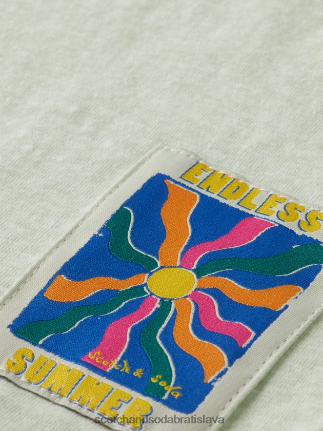 muži oblečenie mätová melanž Scotch & Soda tričko melange patch 4ZV00D369