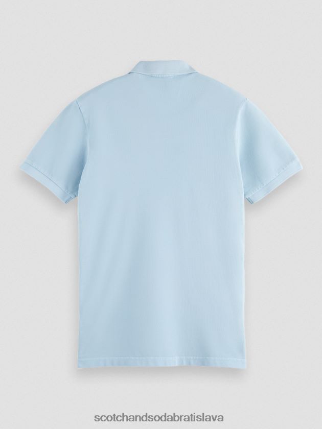 muži oblečenie morská modrá Scotch & Soda Pique polo z organickej bavlny farbené na odeve 4ZV00D401