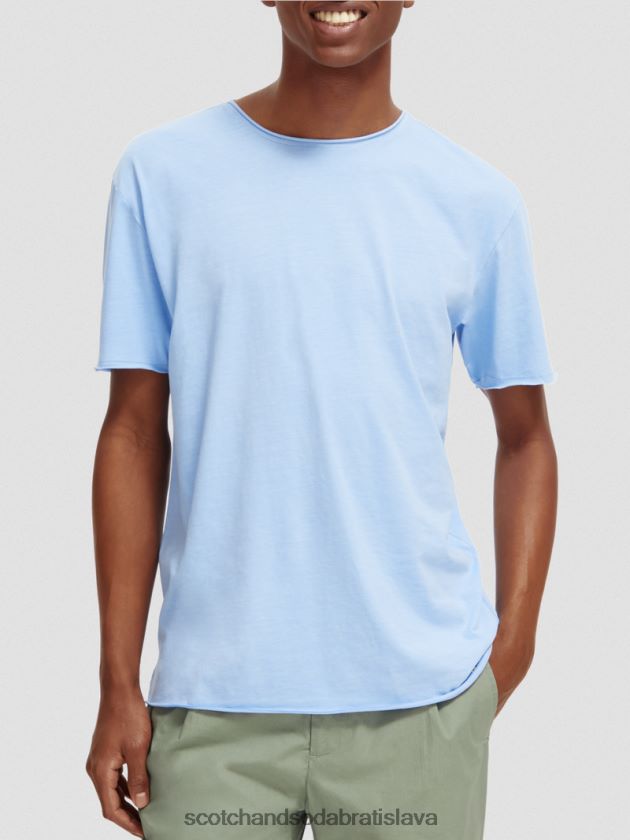 muži oblečenie morská modrá Scotch & Soda uvoľnené tričko so syrovým okrajom 4ZV00D383