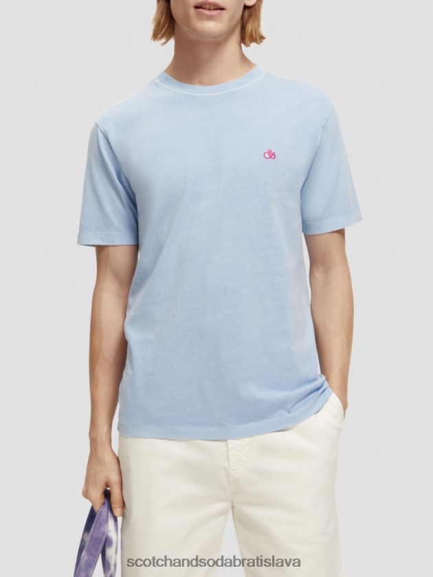 muži oblečenie morská modrá Scotch & Soda zafarbené tričko bežného strihu 4ZV00D432
