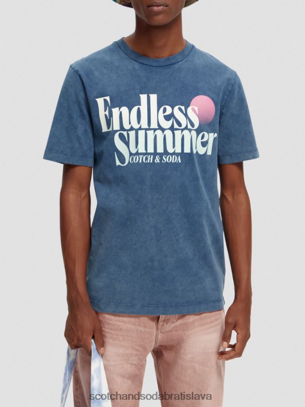 muži oblečenie námorný Scotch & Soda Umelecké tričko bežného strihu 4ZV00D354