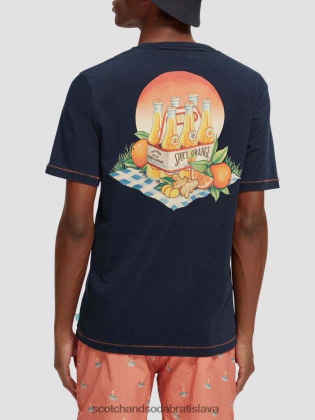 muži oblečenie námorníctvo Scotch & Soda Umelecké tričko bežného strihu 4ZV00D434