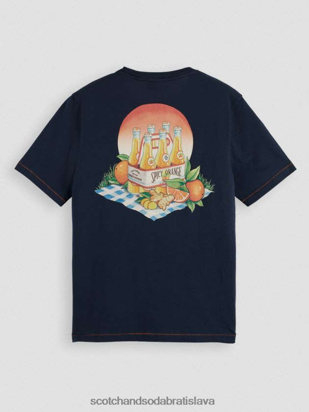 muži oblečenie námorníctvo Scotch & Soda Umelecké tričko bežného strihu 4ZV00D434