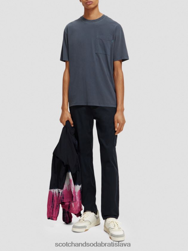 muži oblečenie námorníctvo Scotch & Soda umelecké tričko uvoľneného strihu 4ZV00D424