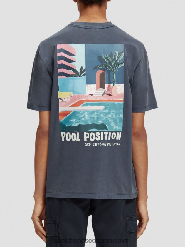 muži oblečenie námorníctvo Scotch & Soda umelecké tričko uvoľneného strihu 4ZV00D424