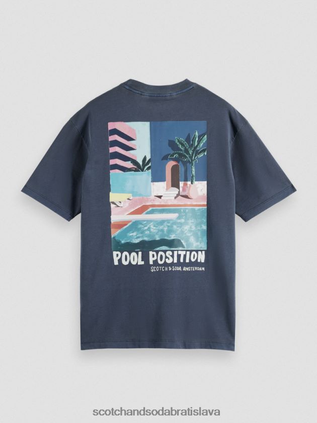 muži oblečenie námorníctvo Scotch & Soda umelecké tričko uvoľneného strihu 4ZV00D424