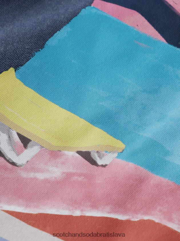 muži oblečenie námorníctvo Scotch & Soda umelecké tričko uvoľneného strihu 4ZV00D424