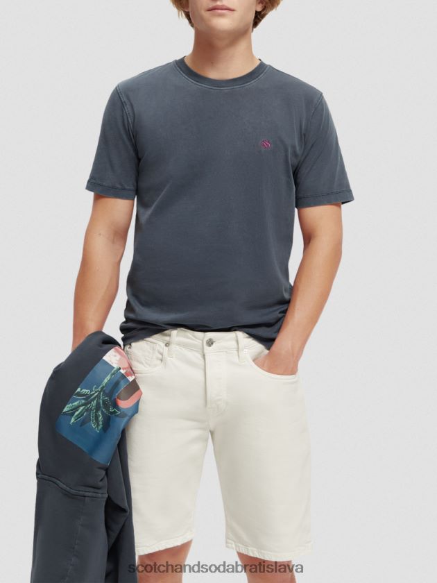 muži oblečenie námorníctvo Scotch & Soda zafarbené tričko bežného strihu 4ZV00D427