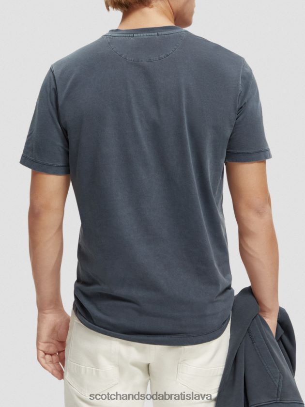 muži oblečenie námorníctvo Scotch & Soda zafarbené tričko bežného strihu 4ZV00D427