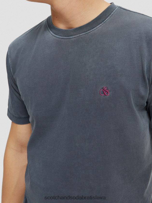 muži oblečenie námorníctvo Scotch & Soda zafarbené tričko bežného strihu 4ZV00D427