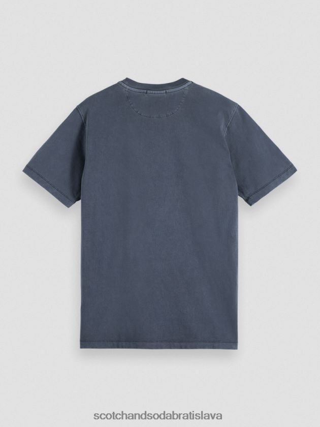 muži oblečenie námorníctvo Scotch & Soda zafarbené tričko bežného strihu 4ZV00D427