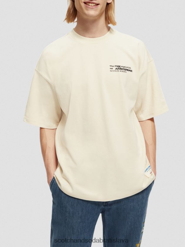 muži oblečenie off white Scotch & Soda vyšívané džersejové umelecké tričko 4ZV00D351