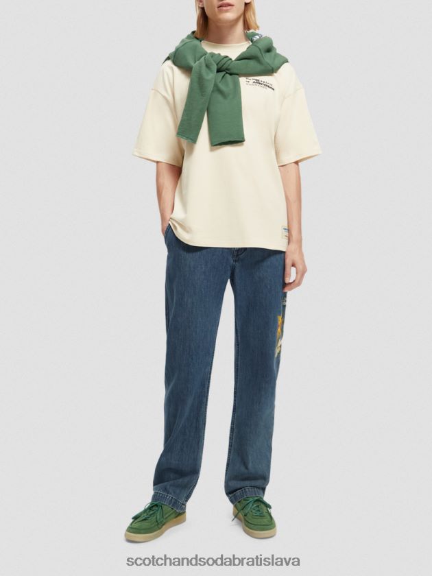 muži oblečenie off white Scotch & Soda vyšívané džersejové umelecké tričko 4ZV00D351