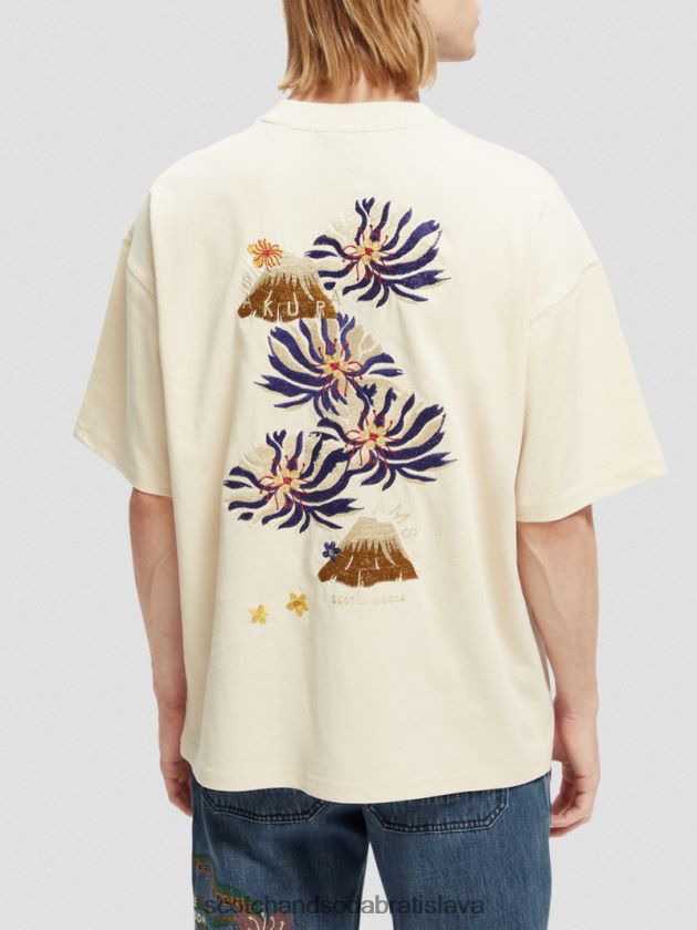 muži oblečenie off white Scotch & Soda vyšívané džersejové umelecké tričko 4ZV00D351