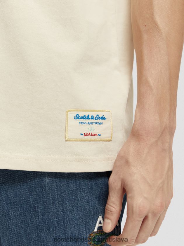 muži oblečenie off white Scotch & Soda vyšívané džersejové umelecké tričko 4ZV00D351