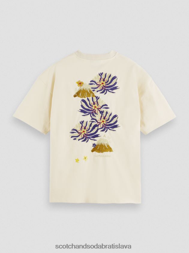 muži oblečenie off white Scotch & Soda vyšívané džersejové umelecké tričko 4ZV00D351