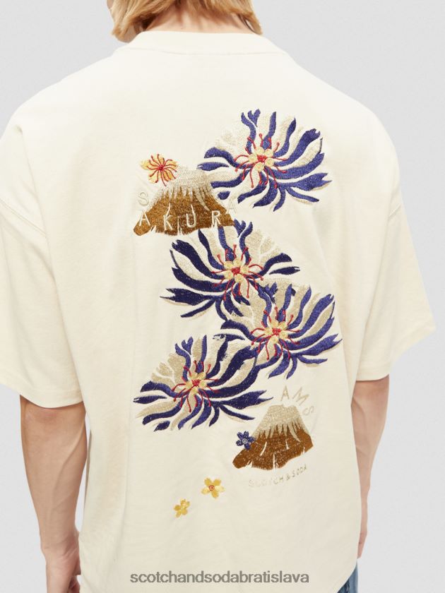 muži oblečenie off white Scotch & Soda vyšívané džersejové umelecké tričko 4ZV00D351