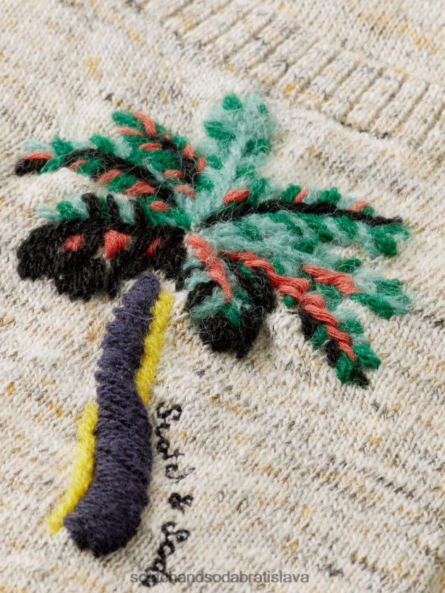 muži oblečenie piesková melanž Scotch & Soda melanžové vreckové umelecké tričko 4ZV00D414