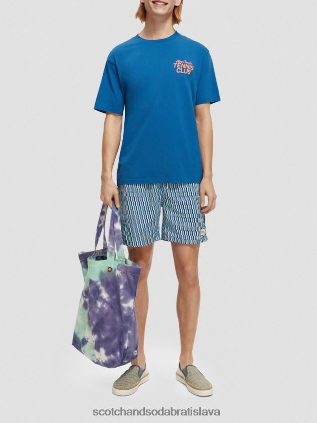 muži oblečenie riviéra modrá Scotch & Soda tričko s grafikou uvoľneného strihu 4ZV00D456