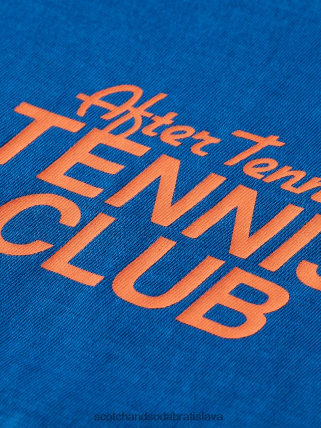 muži oblečenie riviéra modrá Scotch & Soda tričko s grafikou uvoľneného strihu 4ZV00D456