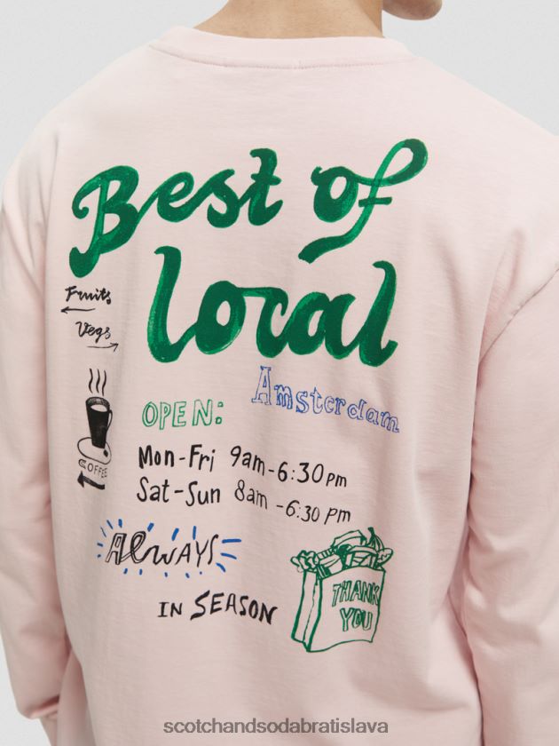 muži oblečenie ruža Scotch & Soda Umelecké tričko s dlhým rukávom z organickej bavlny 4ZV00D392