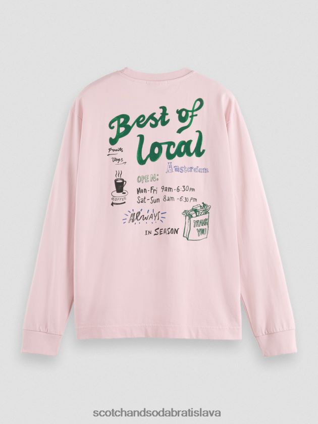 muži oblečenie ruža Scotch & Soda Umelecké tričko s dlhým rukávom z organickej bavlny 4ZV00D392