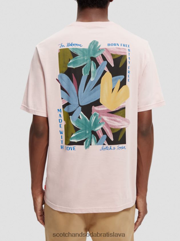 muži oblečenie ruža Scotch & Soda umelecké tričko z organickej bavlny 4ZV00D347