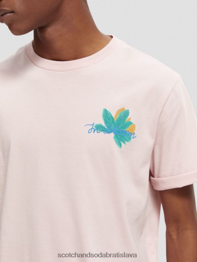 muži oblečenie ruža Scotch & Soda umelecké tričko z organickej bavlny 4ZV00D347
