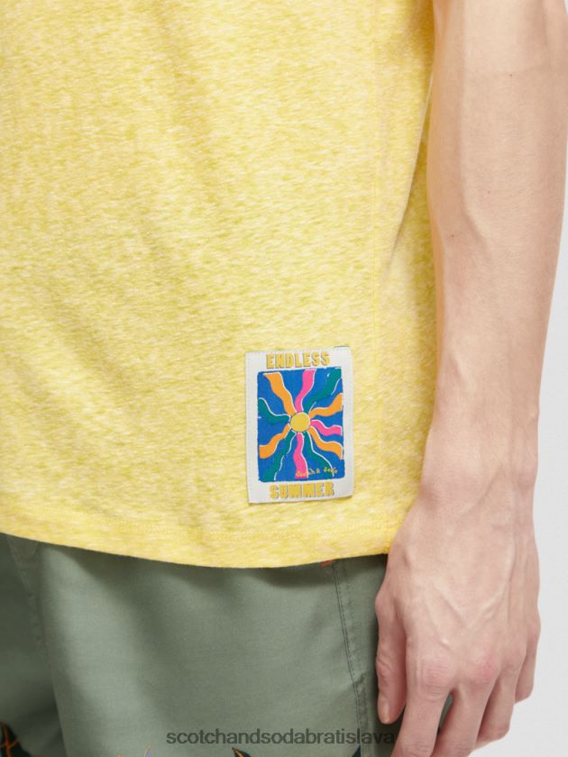 muži oblečenie slnečná melanž Scotch & Soda tričko melange patch 4ZV00D370