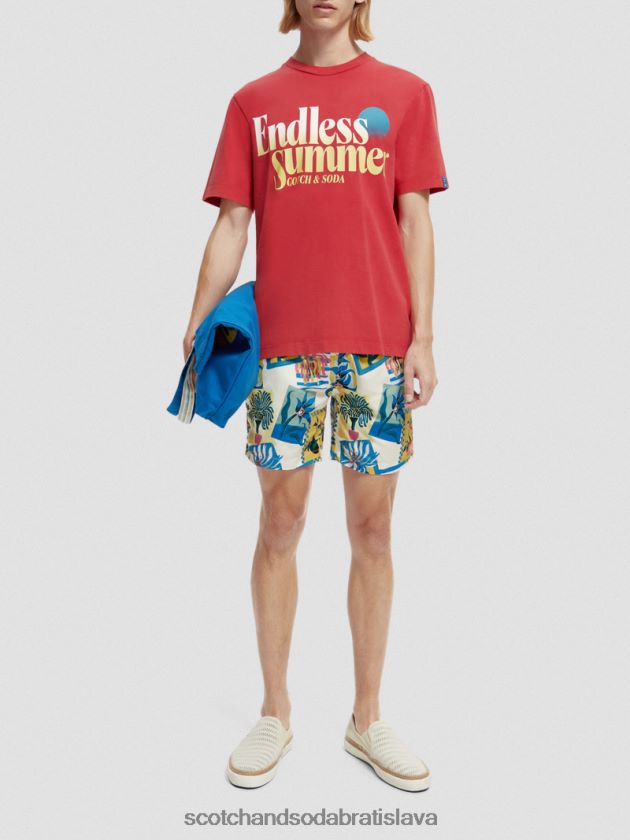 muži oblečenie tulipán červený Scotch & Soda Umelecké tričko bežného strihu 4ZV00D357