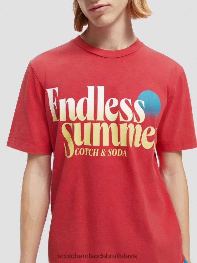 muži oblečenie tulipán červený Scotch & Soda Umelecké tričko bežného strihu 4ZV00D357