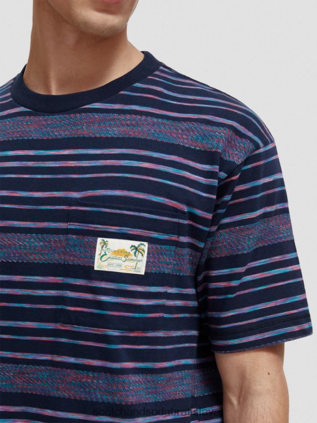 muži oblečenie viac pruhov Scotch & Soda organické džersejové pruhované tričko 4ZV00D413