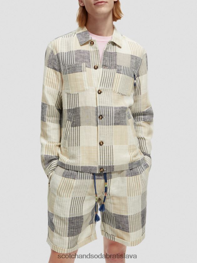 muži oblečenie modrý šek Scotch & Soda kárované žakárové tielko 4ZV00D568