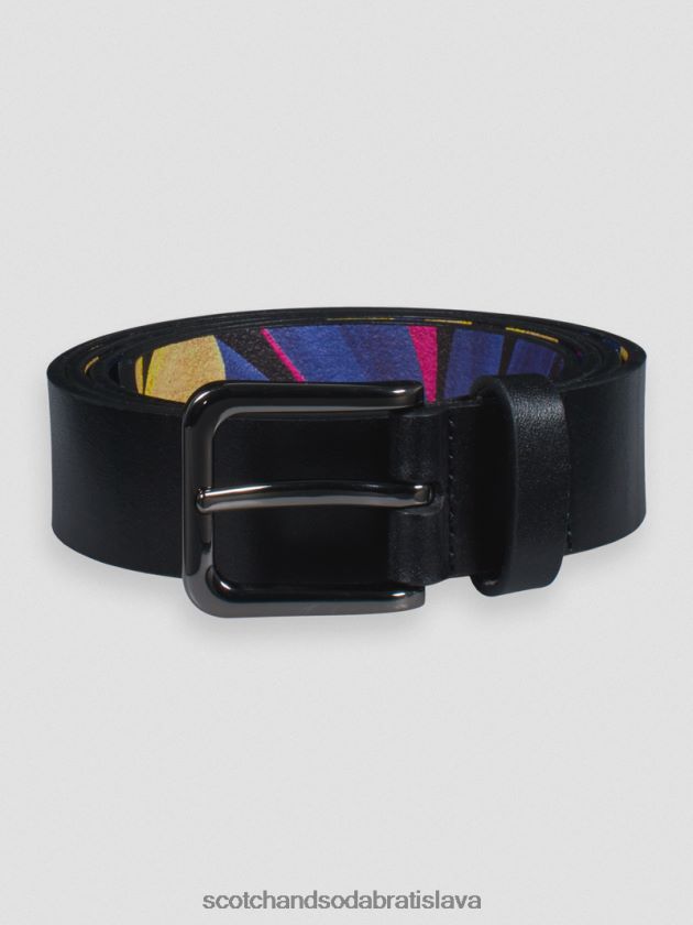 muži príslušenstvo čierna Scotch & Soda kožený opasok 4ZV00D722