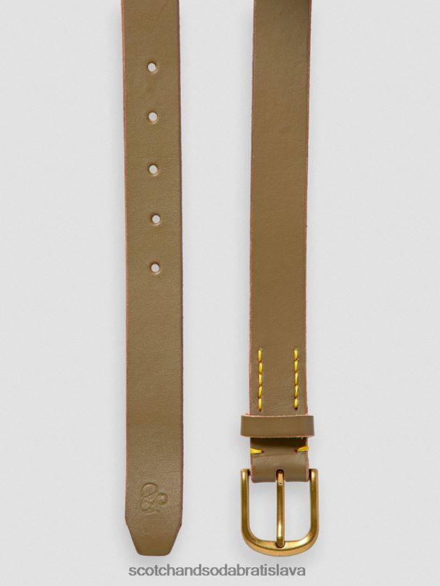 muži príslušenstvo kaki Scotch & Soda kožený opasok 4ZV00D718