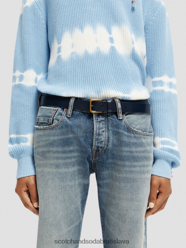 muži príslušenstvo námorný Scotch & Soda kožený opasok 4ZV00D723