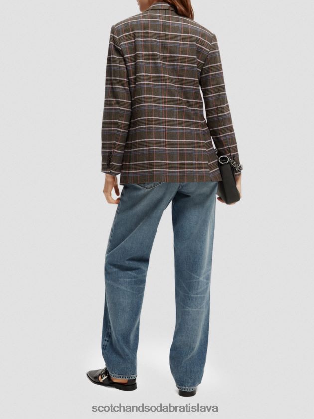 ženy oblečenie dedičný pop Scotch & Soda dedičný dvojradový károvaný blejzer 4ZV00D180