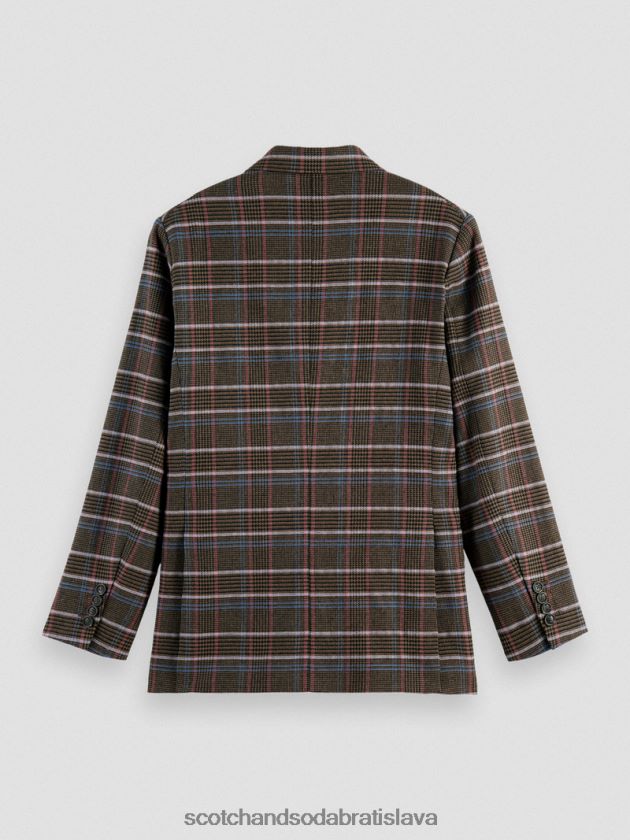 ženy oblečenie dedičný pop Scotch & Soda dedičný dvojradový károvaný blejzer 4ZV00D180