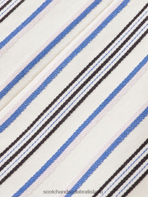 ženy oblečenie modré ružové pruhy Scotch & Soda dvojradové pruhované sako 4ZV00D172