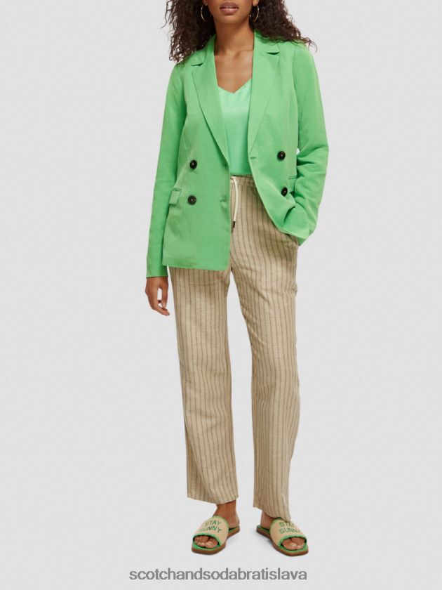 ženy oblečenie svetlý papagáj Scotch & Soda dvojradový blejzer 4ZV00D176