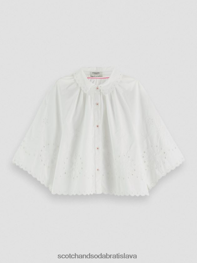 ženy oblečenie biely Scotch & Soda broderie anglaise crop top 4ZV00D40