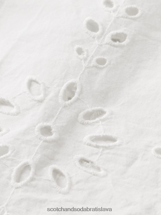 ženy oblečenie biely Scotch & Soda top z organickej bavlny s vlnitými rukávmi 4ZV00D50