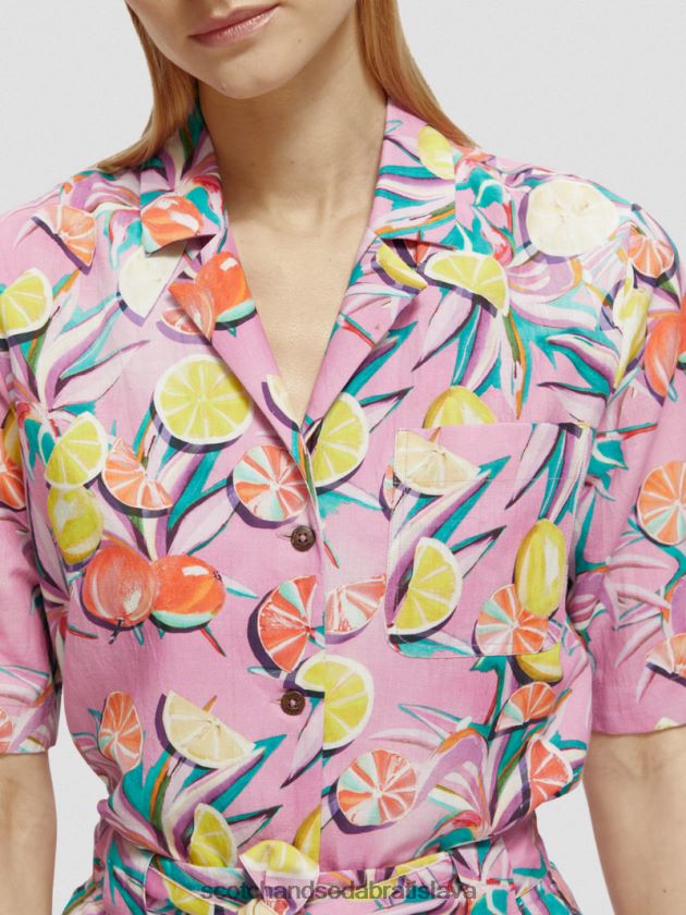 ženy oblečenie citrusová tekvica orchidea Scotch & Soda táborová košeľa s potlačou 4ZV00D43