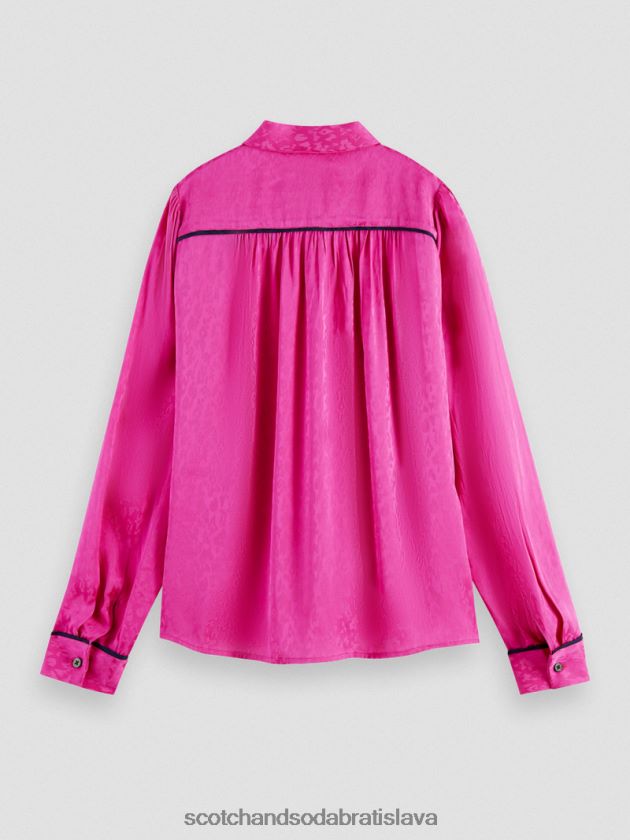 ženy oblečenie fuchsiová Scotch & Soda slim fit košeľa s trubicou 4ZV00D54