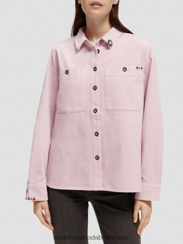 ženy oblečenie levanduľa Scotch & Soda vojenská košeľa 4ZV00D49