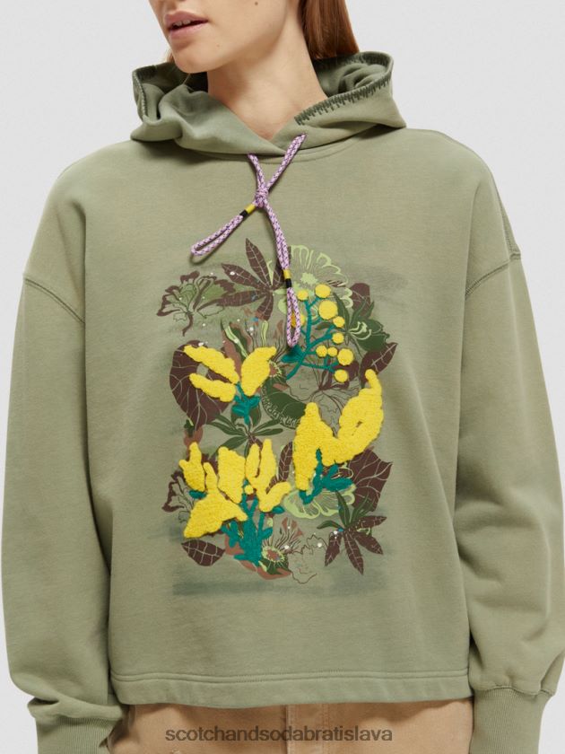 ženy oblečenie armády Scotch & Soda umelecká mikina voľného strihu 4ZV00D214