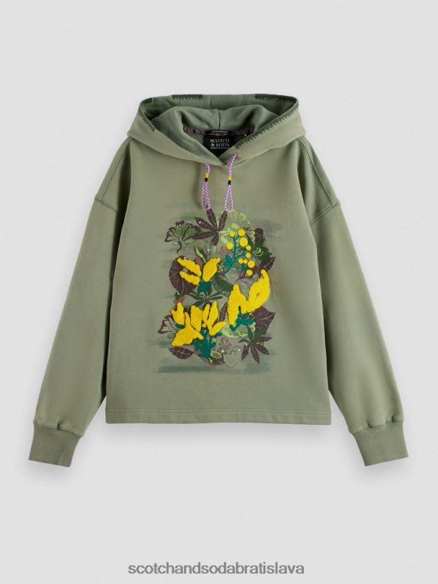 ženy oblečenie armády Scotch & Soda umelecká mikina voľného strihu 4ZV00D214