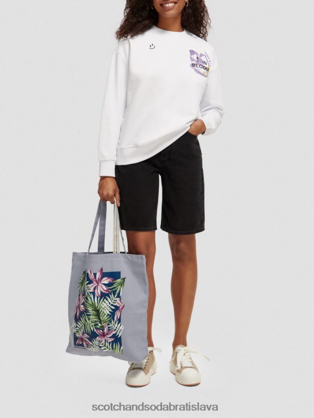 ženy oblečenie biely Scotch & Soda mikina voľného strihu z organickej bavlny 4ZV00D186